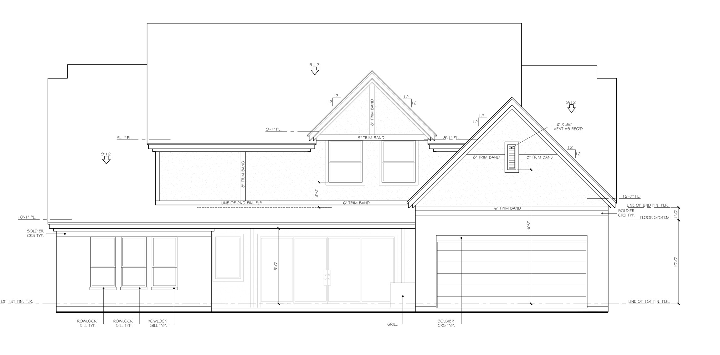 Rear architectural elevation