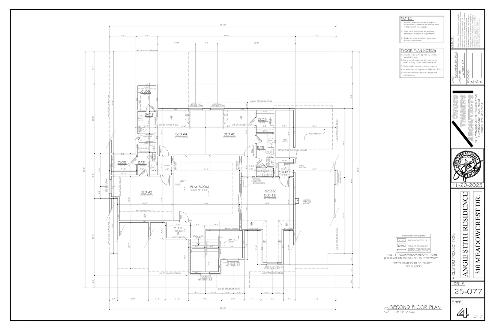 Original second floor plan